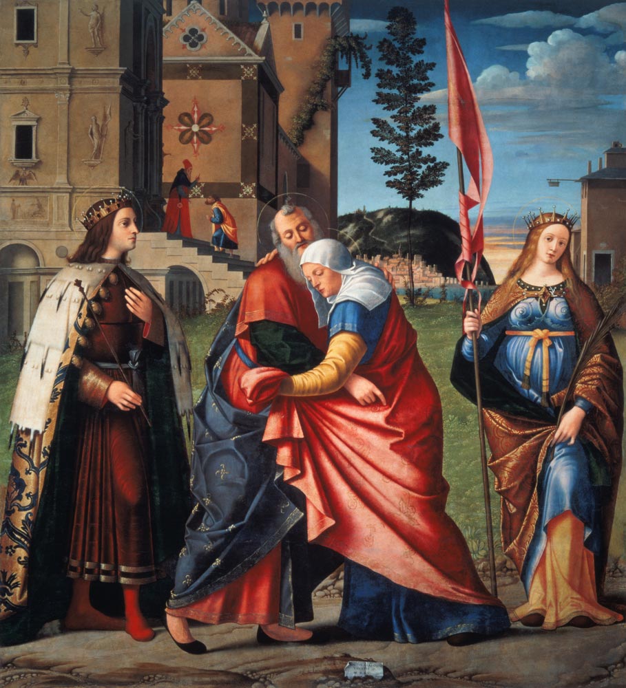 The Meeting at the Golden Gate with Saints von Vittore Carpaccio