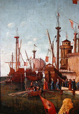 The Departure of the Pilgrims, detail from The Meeting of Etherius and Ursula and the Departure of t von Vittore Carpaccio