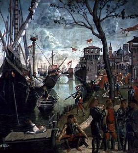 Arrival of St.Ursula during the Siege of Cologne, from the St. Ursula Cycle 1498