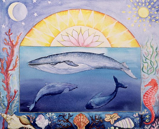Whales (month of September from a calendar)  von Vivika  Alexander