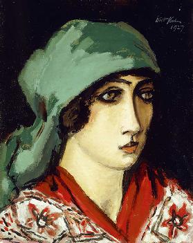 Ruth mit grünem Kopftuch, 1927 1927
