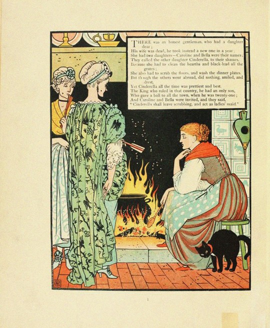 Illustration zum Märchen von Aschenputtel von Walter Crane