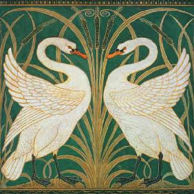 Wallpaper Design for panel of Swan, Rush & Iris 1893