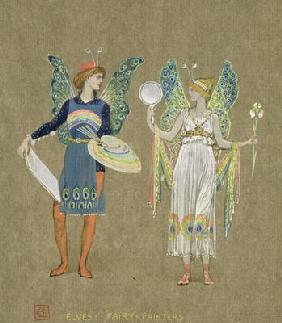Elves and Fairy Painters, from 'The Snowman' 1899 (w/c on paper) 19th
