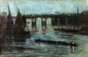 Nocturne, Old Battersea Bridge, 1885 (oil on canvas) 18th