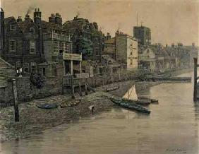 A Thames View Showing the Adam and Eve Tavern in Chelsea 1868  on