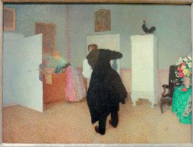 Zimmer mit sich anziehendem alten Mann 1903