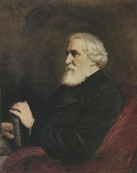 Porträt des Schriftstellers Iwan S. Turgenew (1818-1883) 1868