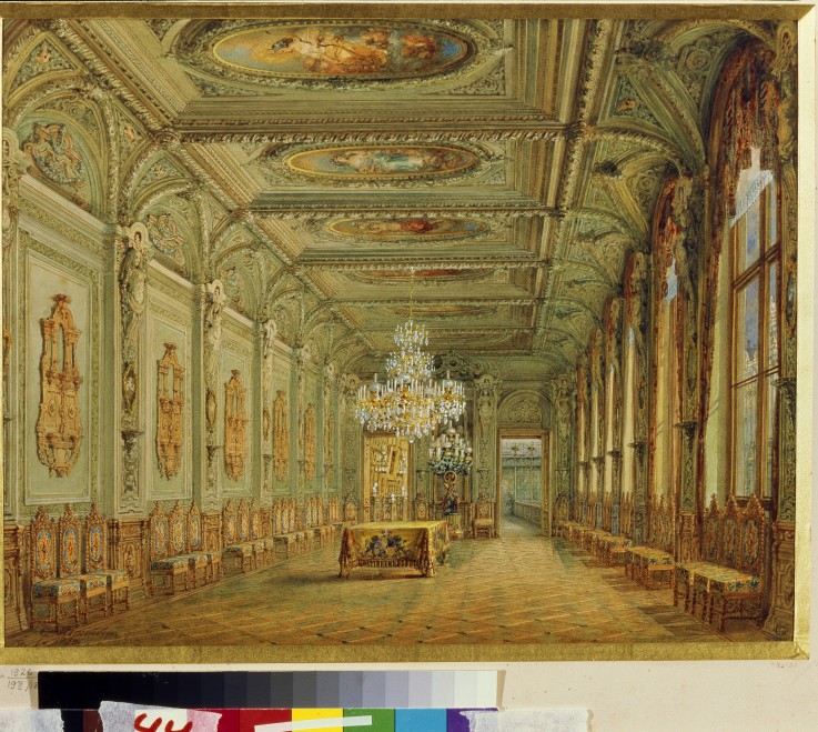 Das Hauptspeisezimmer (Galerie des Heinrich II.) im Jussupow-Palais in St. Petersburg von Wassili Sadownikow