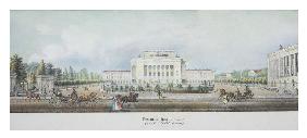 Das Kaiserliche Bolschoi Theater in Sankt Petersburg (Aus der Panorama von Newski-Prospekt)