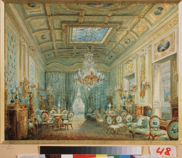 Das Wohnzimmer mit Pastellbilder von Wassili Sadownikow