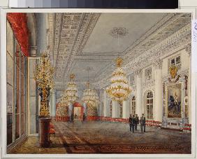 Der Große Saal (Nikolaus-Saal) im Winterpalast in St. Petersburg 1837