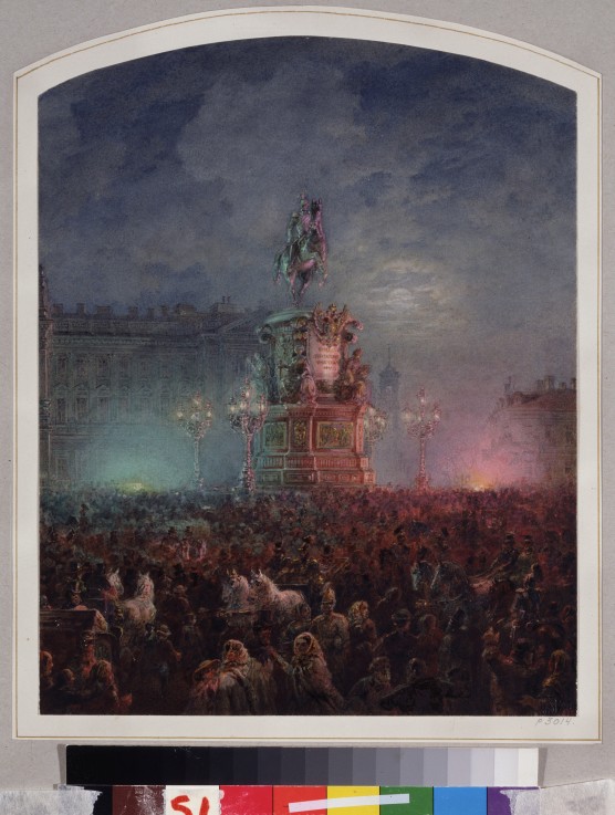 Einweihungsfeier des Nikolaus I.-Standbildes in St. Petersburg am 25. Juni 1859 von Wassili Sadownikow
