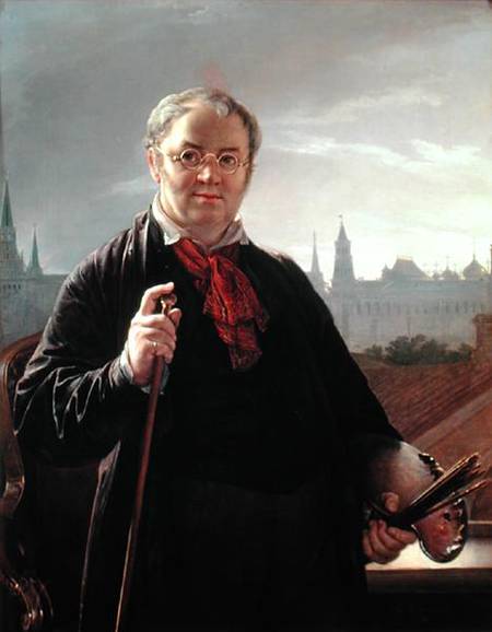 Self Portrait against the Window with a View of the Kremlin von Wassili Tropinin