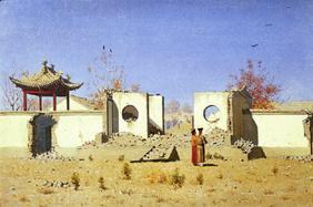 Ruine eines chinesischen Tempels in Akh-Kent  1869/1870