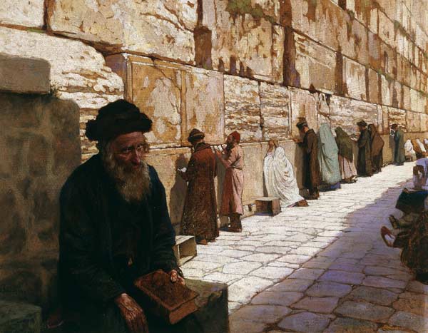 Die Klagemauer, Jerusalem von Wassilij Ivanowitsch Nawasoff