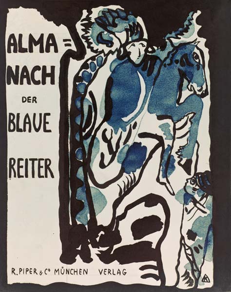Endgültiger Entwurf für den Umschlag des Almanachs Der blaue Reiter von Wassily Kandinsky