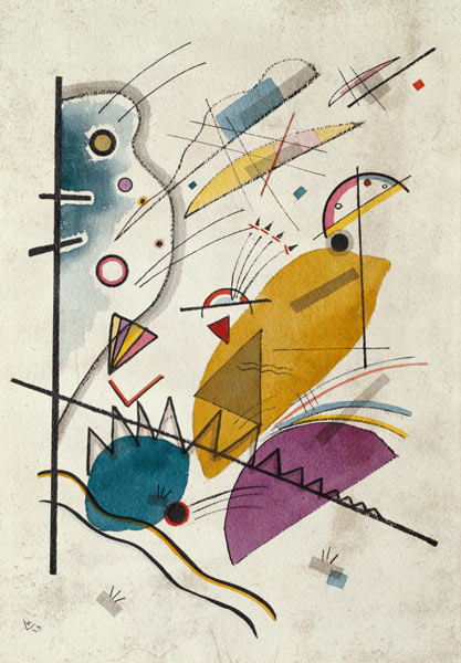 Komposition mit senkrechter Stange (Durchgehender Strich) von Wassily Kandinsky