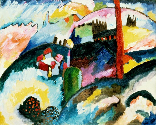 Landschaft mit Fabrikschornstein von Wassily Kandinsky