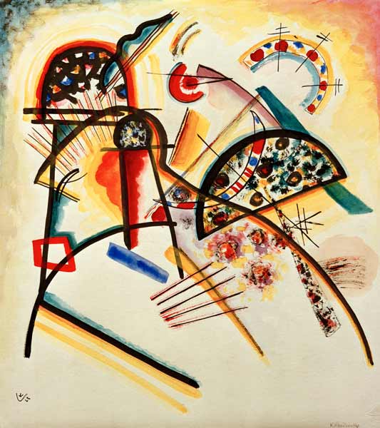 Komposition (vorherrschend rot, gelb, schwarz) von Wassily Kandinsky