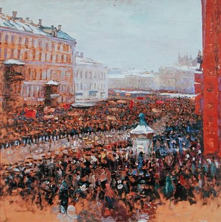 Mass Demonstration in Moscow in 1917 von Wassily Meshkov