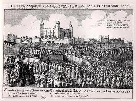 The Execution of Thomas Wentworth (1593-1641) Earl of Strafford, Tower Hill, 12th May 1641 (engravin 18th