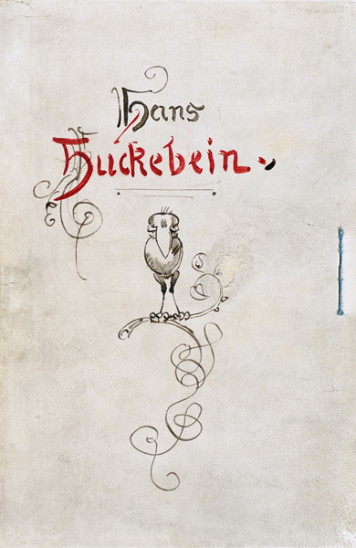 Zierhandschrift zu "Hans Huckebein" von Wilhelm Busch