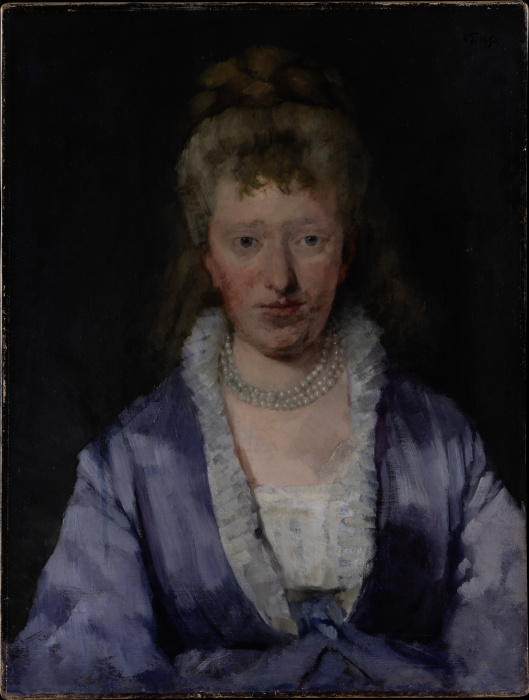 Bildnis einer Dame in violettem Kleid von Wilhelm Trübner