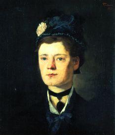 Dame mit blauem Hut. 1876