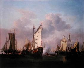 A States yacht and other Vessels in a very light air c.1655