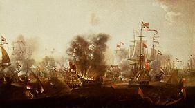 Die Explosion des Schiffes Eendracht in der Schlacht von Lowestoft