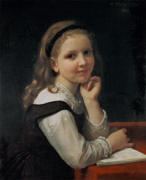 Kleines Schulmädchen von William Adolphe Bouguereau