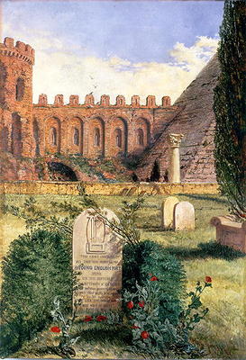 Keats' Grave in the Old Protestant Cemetery in Rome, 1873 von William Bell Scott