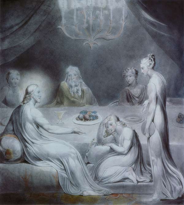 Christ in the House of Martha and Mary or The Penitent Magdalen von William Blake