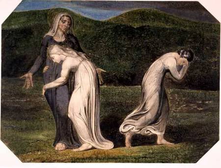 Naomi entreating Ruth and Orpah to return to the land of Moab, from a series of 12 known as 'The Lar von William Blake