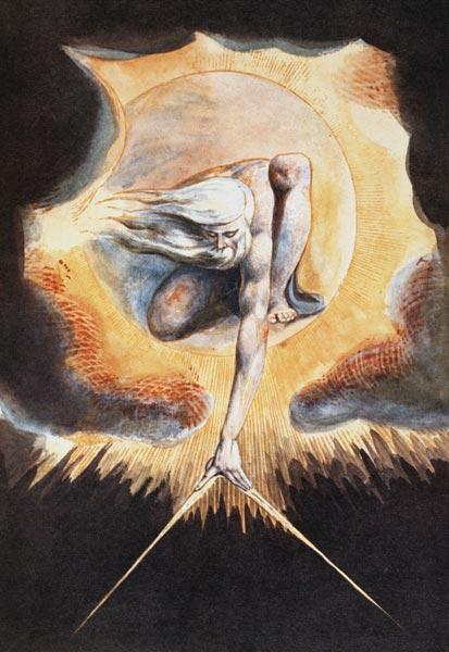 The Ancient of Days, from 'Europe a Prophecy', 1793 (etching with pen & ink, w/c and bodycolour on p 20th