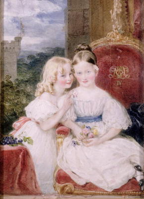 The daughters of Charles, 5th Duke of Richmond (oil on canvas) von William Charles Ross