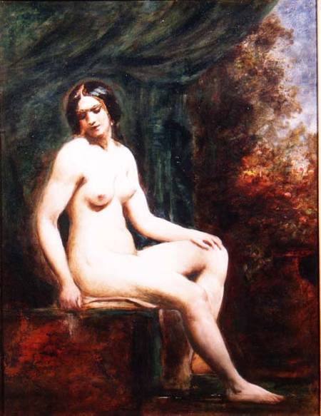 Seated Female Nude (board) von William Etty