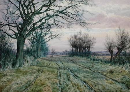 A Fenland Lane with Pollarded Willows von William Fraser Garden