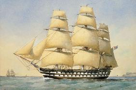 HMS Bellerophon off the Coast 1875  on