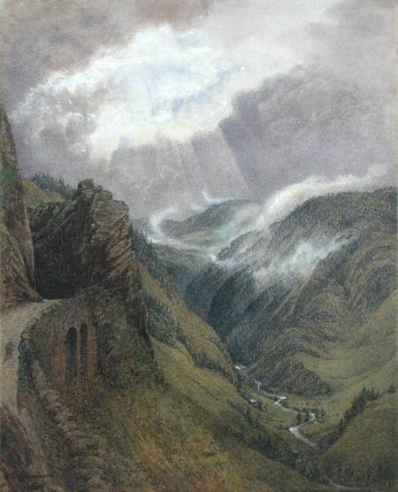 On Ruskin's Old Road between Morez and Les Rousses, Jura von William Gersham Collingwood