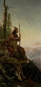 Das Signal-Feuer (Indianer nach der Jagd) von William Hahn