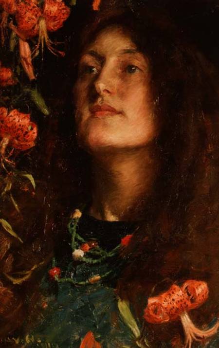 Portrait of Emily Hatherell, the artist's wife von William Hatherell