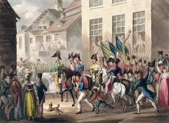 Entrance of the Allies into Paris, March 31st 1814, from 'The Martial Achievements of Great Britain von William Heath