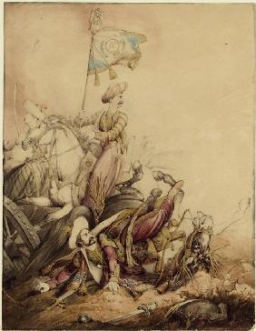 Mamluk-Bannerträger im Kampf 1818
