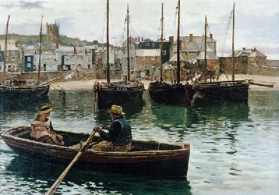 Im Hafen von St. Ives, Cornwall 1885