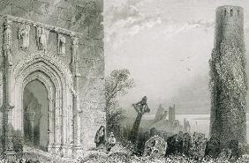 Doorway to a Temple, Clonmacnois, County Offaly, Ireland, from 'Scenery and Antiquities of Ireland' 1874