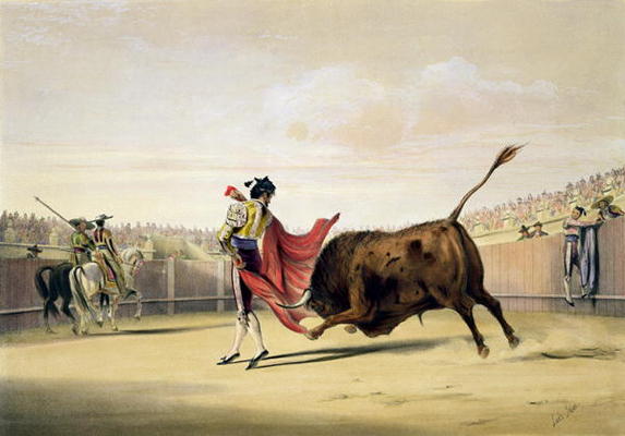 La Suerte de la Capa, 1865 (colour litho) von William Henry Lake Price