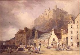 Edinburgh Castle from the Grass Market, showing the Little West Port c.1820  an