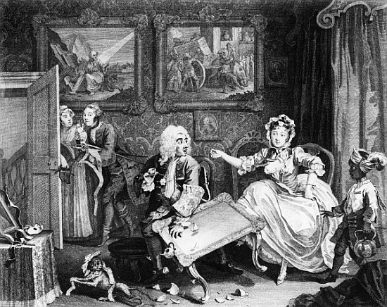 A Harlot''s Progress, plate II, Quarrels with her Jew Protector von William Hogarth